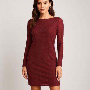 Moves Bodycon Mini Dress Size L Glitter Mesh Cutout Back Cocktail Chic